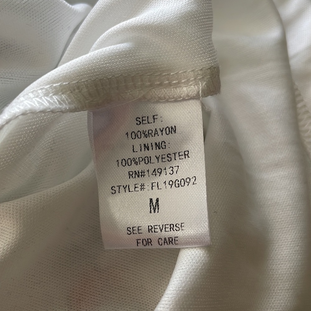 Favlux Fashion White Stretchy Floral Maxi Dress with White Lining Med - Picture 11 of 12
